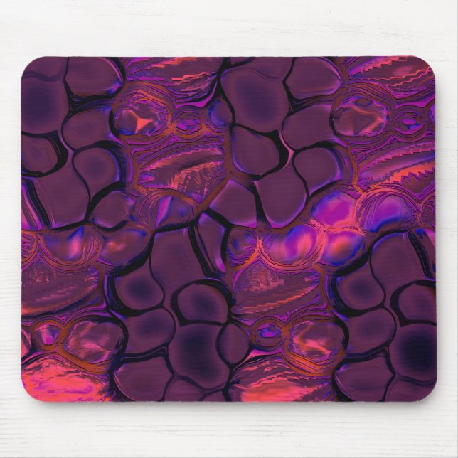 Digital gothic rounded pieces in burnt pink wine   mouse mat (Front)