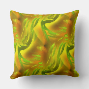 Digital green orange peel on yellow rough texture cushion