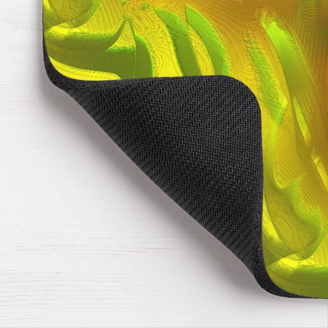 Digital green orange peel on yellow rough texture  mouse mat (Corner)