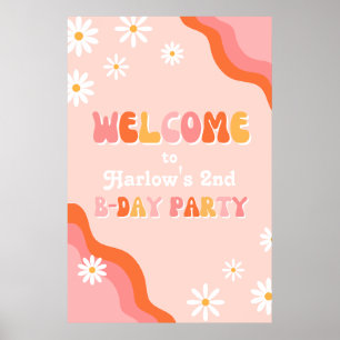 Digital Groovy Birthday Party Welcome Sign