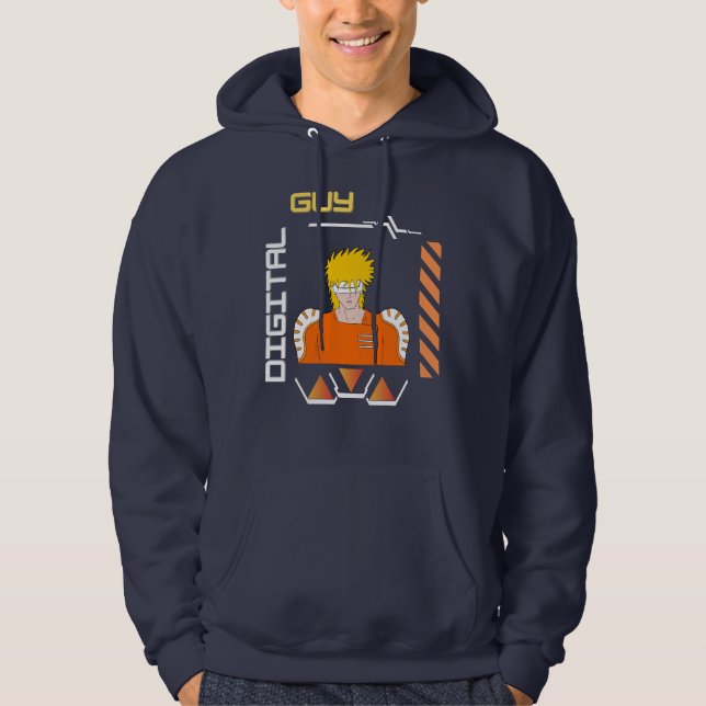 digital guy in a digital world hoodie (Front)
