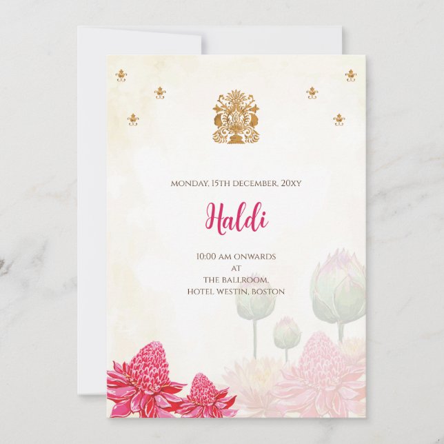 Digital Haldi invitation & Indian wedding card (Front)