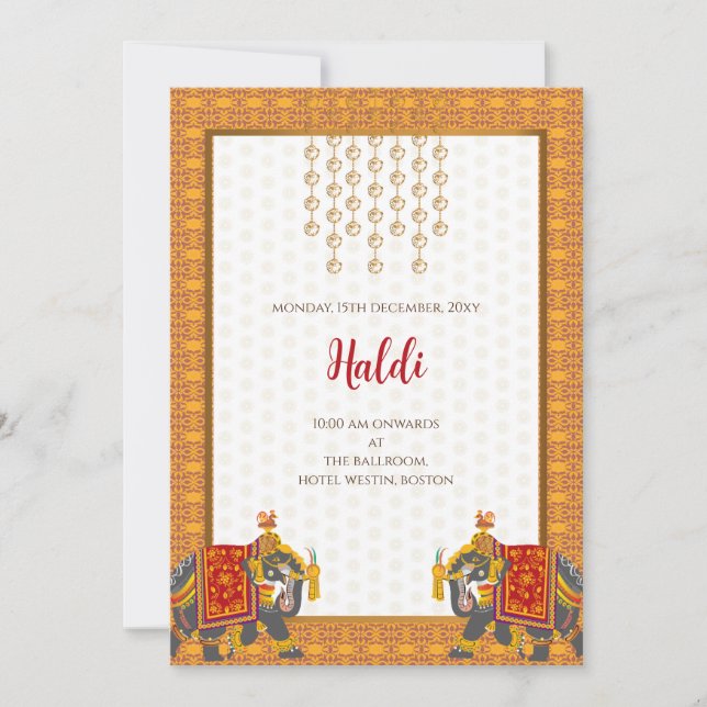 Digital Haldi invitation & Indian wedding card (Front)