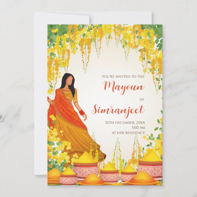 Digital Haldi invitations & Mayoun invitations (Front)