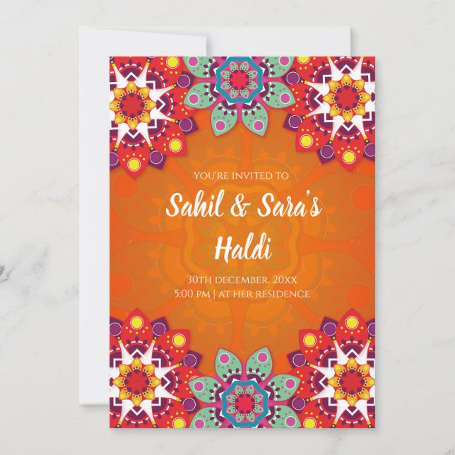 Digital Haldi invitations & Wedding Haldi invites (Front)