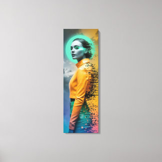 Digital Halo Woman Vertical Portrait 1:3 Ratio Canvas Print