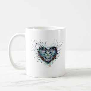 Digital Heart Sacred Geometry Heart Design  Coffee Mug
