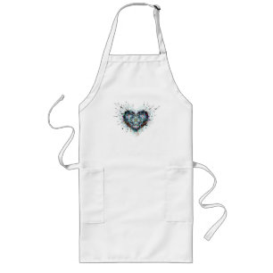 Digital Heart Sacred Geometry Heart Design  Long Apron