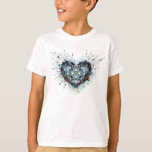 Digital Heart Sacred Geometry Heart Design T-Shirt