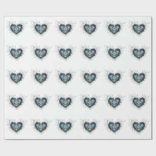 Digital Heart Sacred Geometry Heart Design  Wrapping Paper