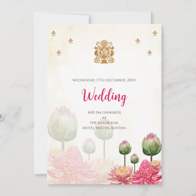 Digital Hindu wedding invitation Indian wedding (Front)