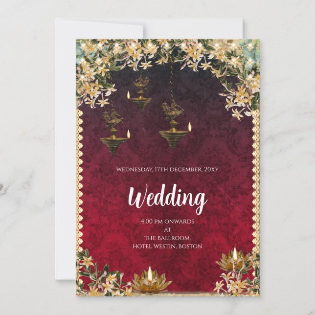 Digital Hindu wedding invitation Indian wedding (Front)