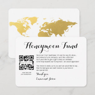 Digital Honeymoon fund wedding gold Enclosure Card