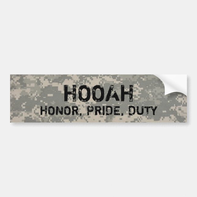 digital, HOOAH, HONOR, PRIDE, DUTY-bumper Bumper Sticker (Front)