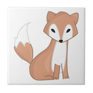 Digital Illustration Of A Cute Fox Tile