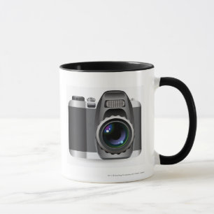 Digital illustration of digital camera mug
