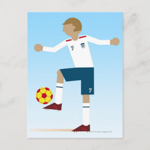 Digital illustration of football player wearing postcard