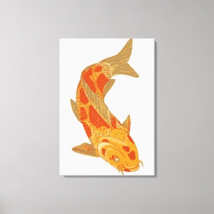 Digital illustration of Koi Carp Canvas Print