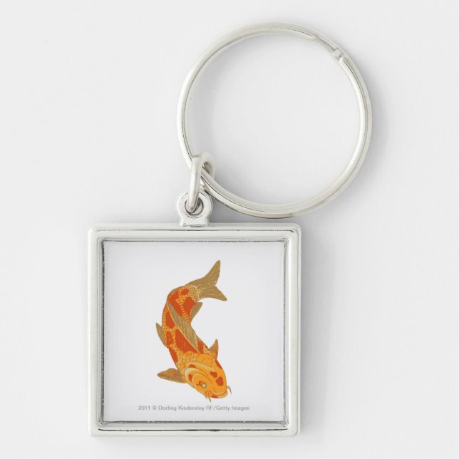 Digital illustration of Koi Carp Key Ring (Front)
