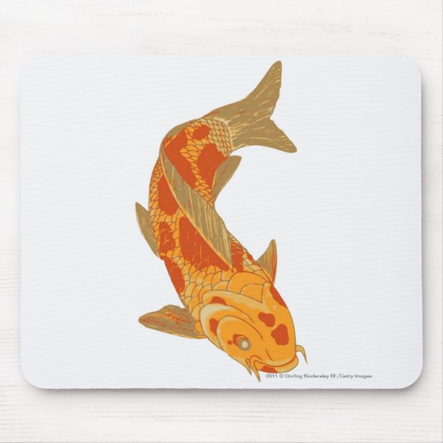 Digital illustration of Koi Carp Mouse Mat (Front)