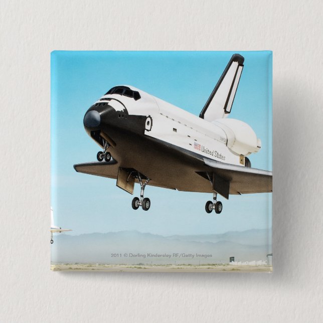 Digital illustration of Space Shuttle 15 Cm Square Badge (Front)