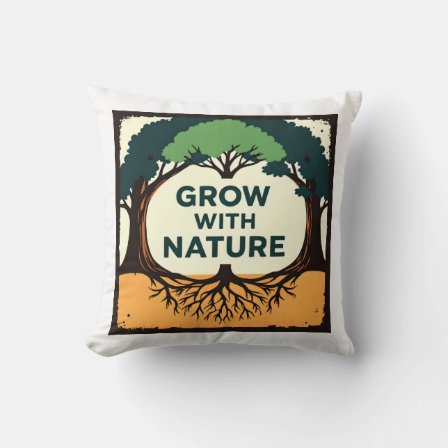 Digital Illustration of Stylized Tree with Roots a Cushion (Front)