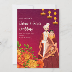 Digital Indian invitation Hindu wedding card