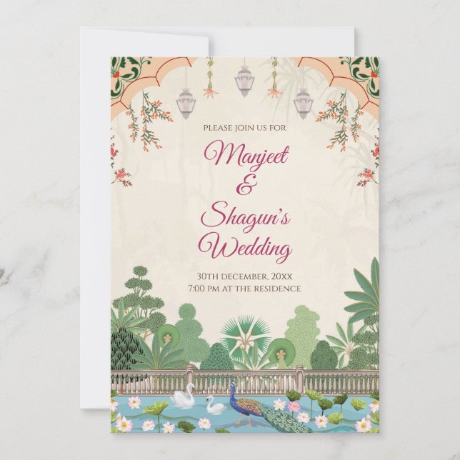 Digital Indian wedding card Indian Wedding invite (Front)