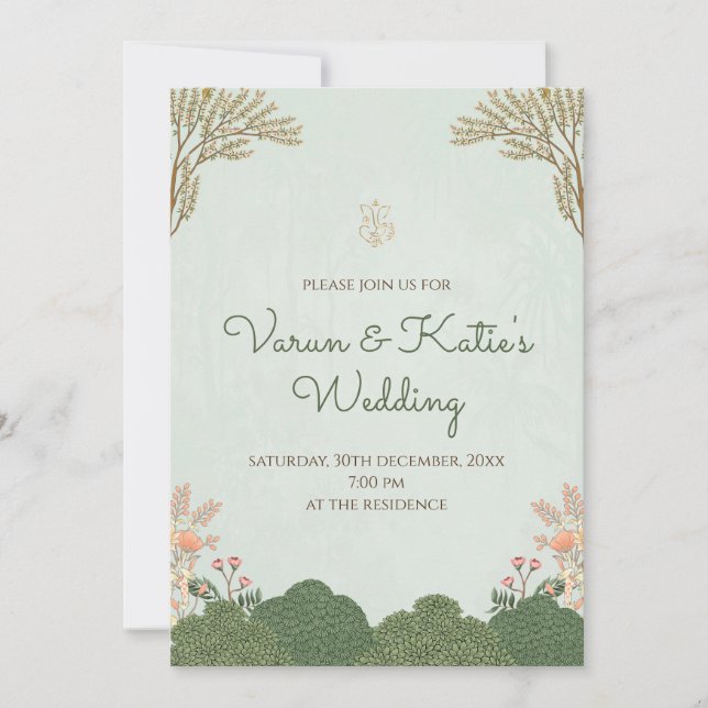 Digital Indian Wedding cards & Hindu invitations (Front)