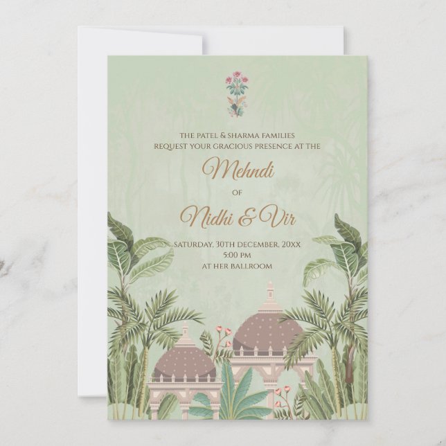 Digital Indian wedding cards Hindu invites (Front)