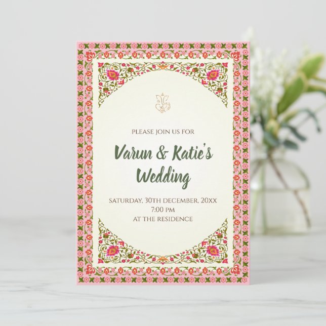 Digital Indian Wedding invitation & Hindu invites (Standing Front)