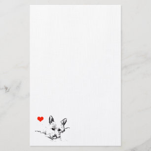 Digital Ink Drawing of a Westie Dog, Stationary Stationery