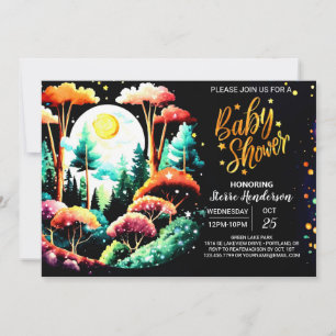 Digital Into the Woods Editable Baby Shower Invitation
