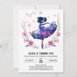 Digital Kids' Ballerina Birthday Invitation