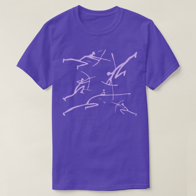 Digital Lavender Bowmen Minimalist Paleolithic Cav T-Shirt (Design Front)