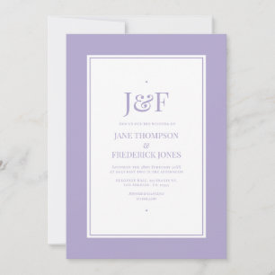Digital Lavender Colour Wedding Invitation