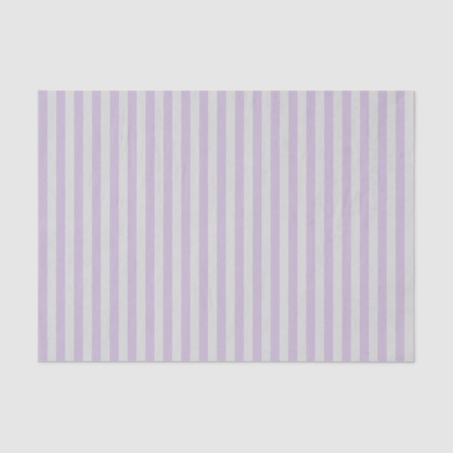 Digital Lavender Lilac Purple and Grey Stripes Tissue Paper (Front)