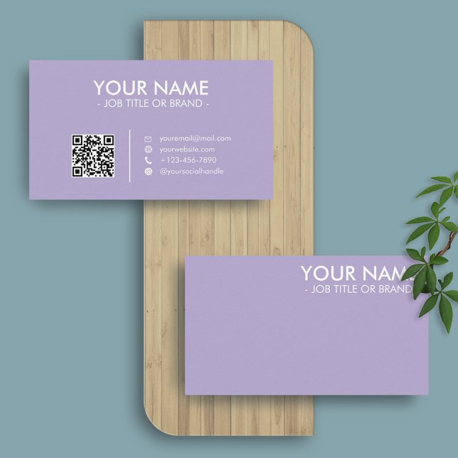 Digital Lavender | Minimalist Professional QR Code Business Card (Creator Uploaded)