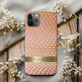 Digital Leather Copper Snakeskin Gold Metal iPhone 11 Pro Case