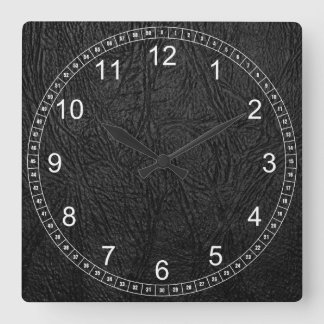 Digital Leather Square Wall Clock