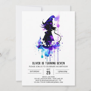 Digital Little Wizard Magical Birthday Invitation