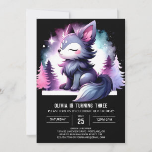 Digital Little Wolf Birthday Invitation