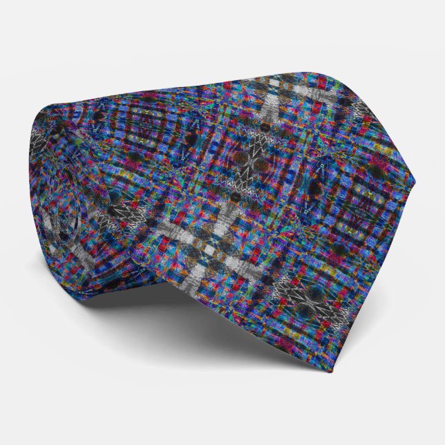 Digital Loom Micro Weave - Deep Indigo Spectrum Tie (Rolled)