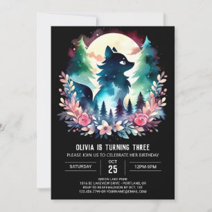 Digital Magical Wolf Birthday Invitation