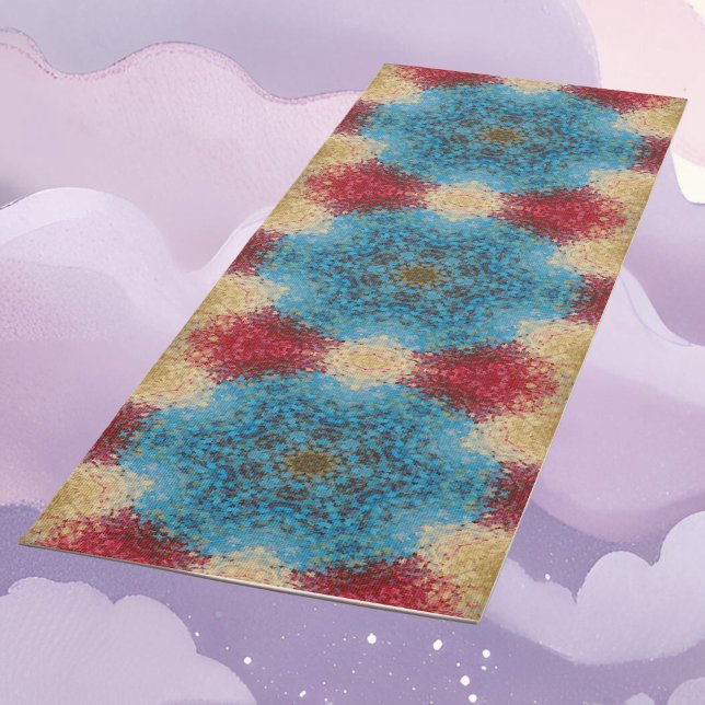 Digital Mandala Blue Red and Yellow Yoga Mat (Creator Uploaded)