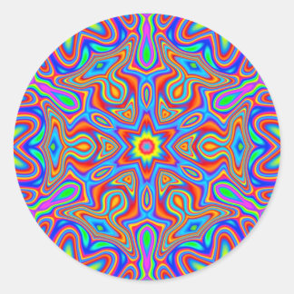 Digital Mandala Kaleidoscope, vivid colour sticker