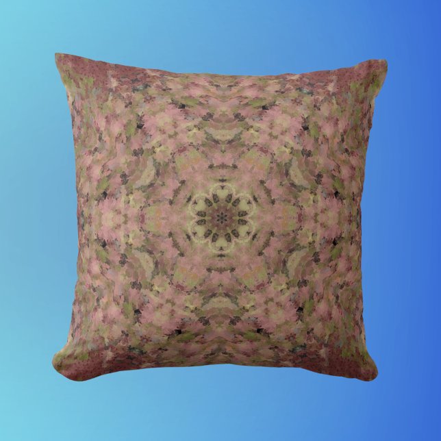 Digital Mandala Red Yellow and Brown Cushion (Creator Uploaded)