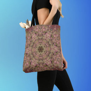 Digital Mandala Red Yellow and Brown Tote Bag