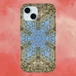 Digital Mandala Yellow and Blue iPhone 15 Case