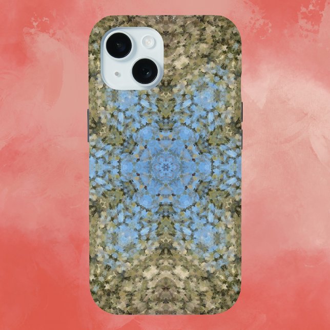 Digital Mandala Yellow and Blue Case-Mate iPhone Case (Creator Uploaded)